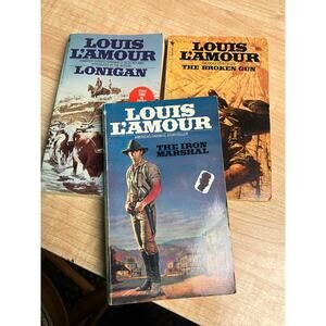 Louis L’amour set of 3! The Iron Marshal The Broken Gun and Lonigan